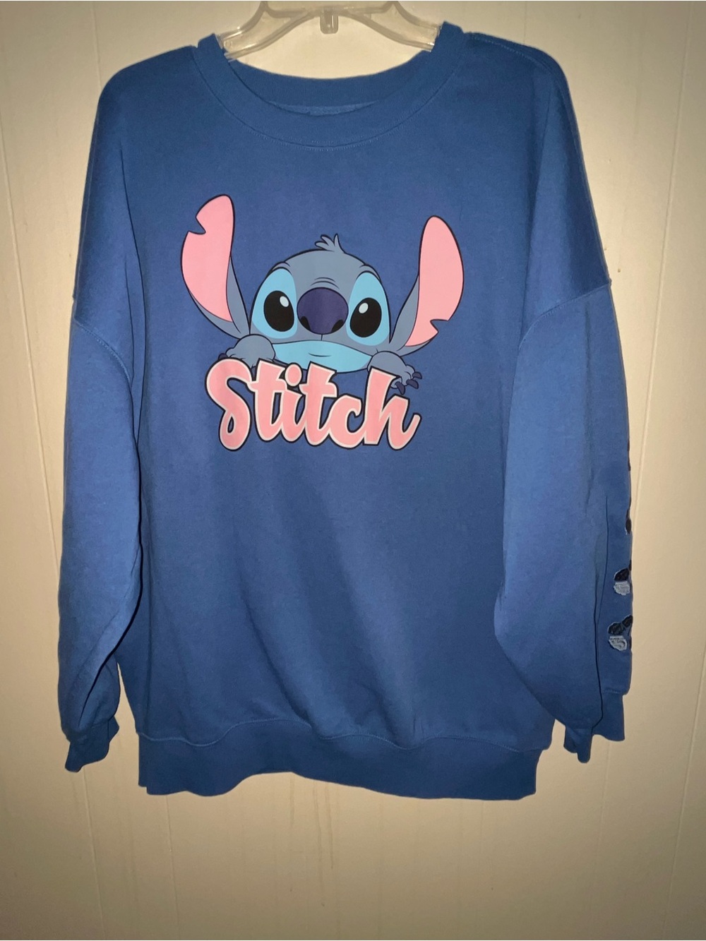 Disney Stitch Light Blue Pullover Sweatshirt